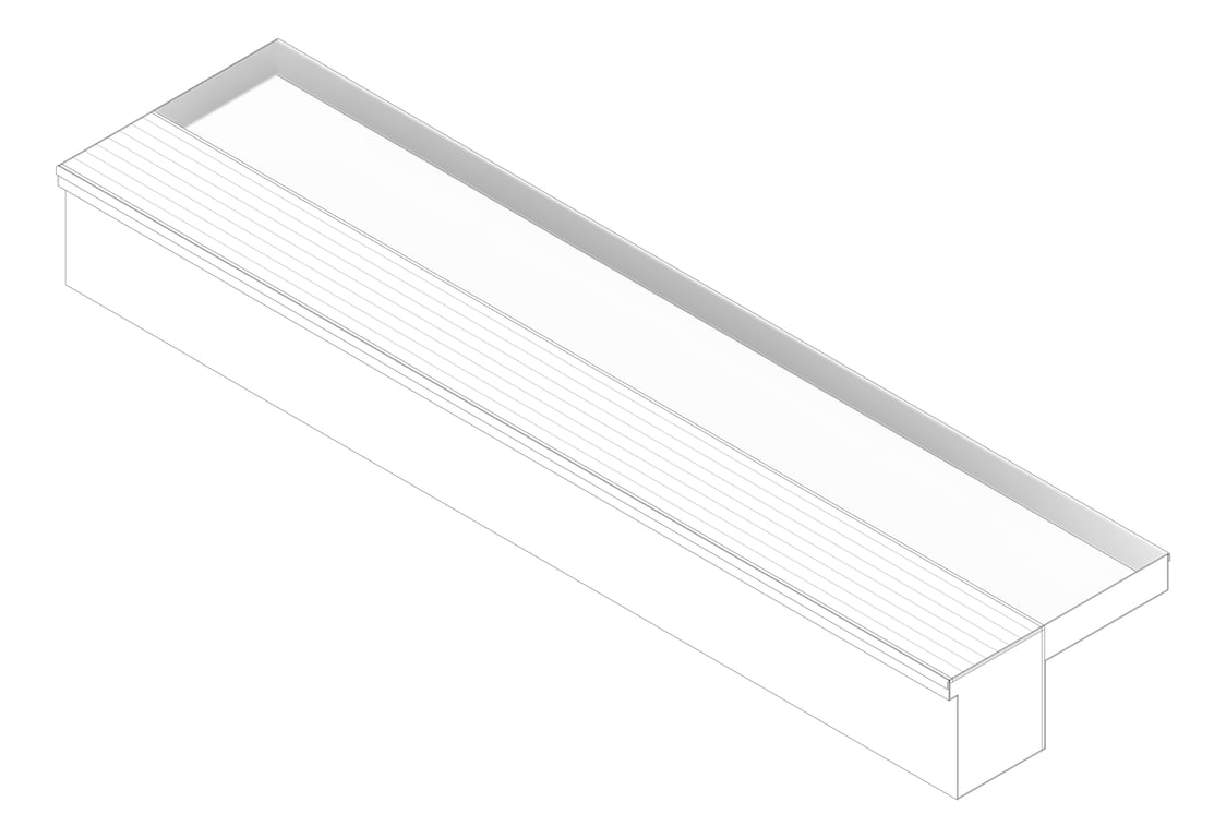 3D Documentation Image of Drain Channel Heelguard ThresholdDrain Subsil 100mmGrate