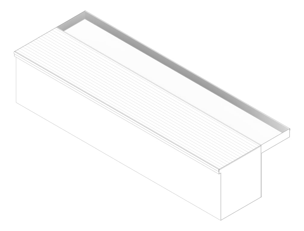 3D Documentation Image of Drain Channel Heelguard ThresholdDrain Subsil 200mmGrate