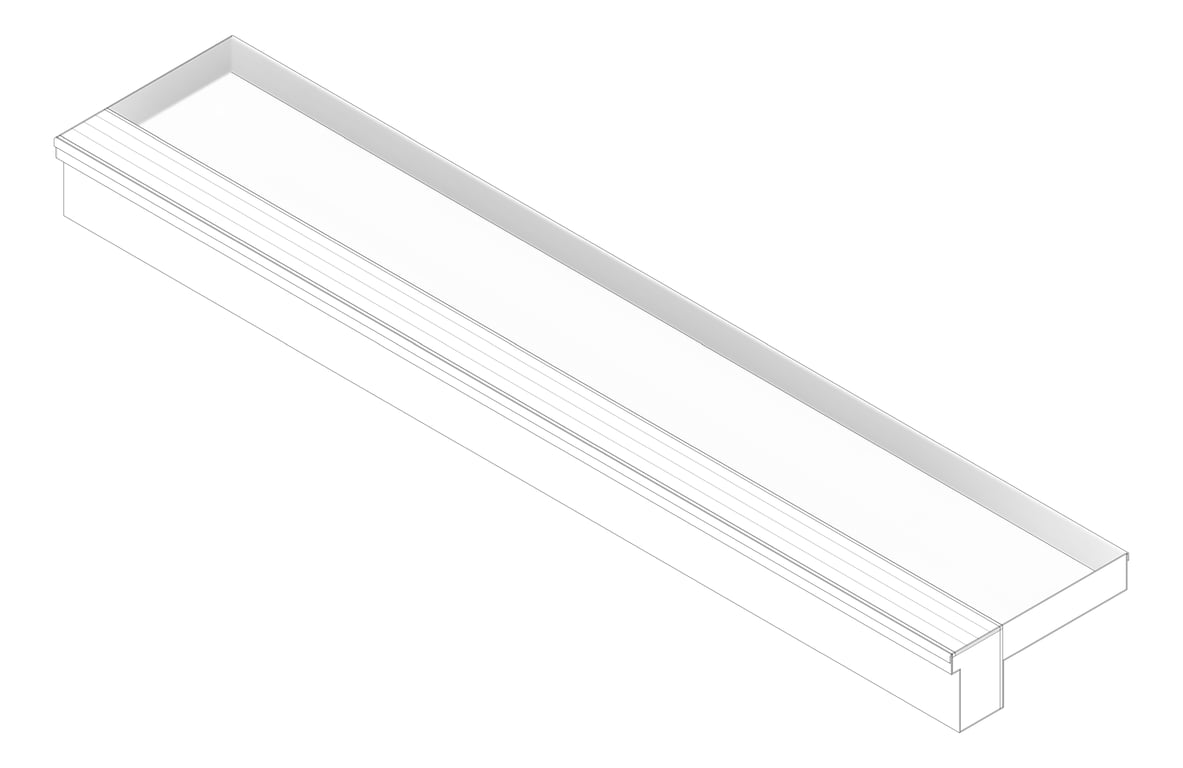 3D Documentation Image of Drain Channel Heelguard ThresholdDrain Subsil 50mmGrate