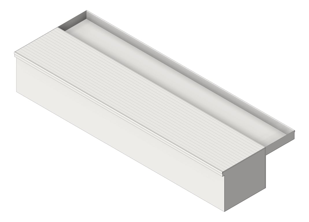 3D Shaded Image of Drain Channel Heelguard ThresholdDrain Subsil Custom