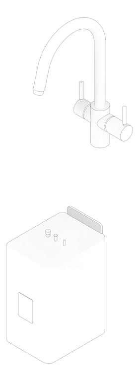 3D Documentation Image of Multitap Assembled InSinkErator 3in1 Jshape