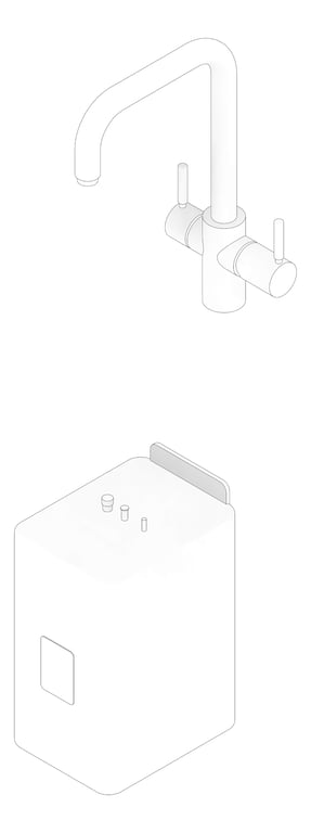 3D Documentation Image of Multitap Assembled InSinkErator 3in1 Ushape