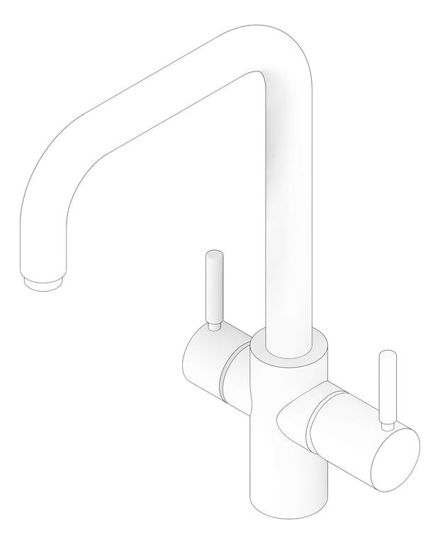 3D Documentation Image of TapSet 3In1 InSinkErator Ushape