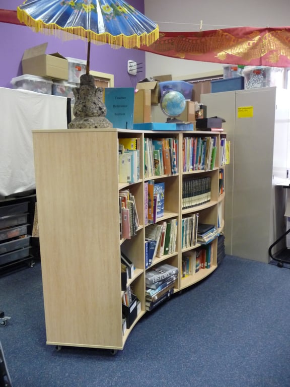 P1050125 Image of Shelving Library IntraSpace Wave 4Tier