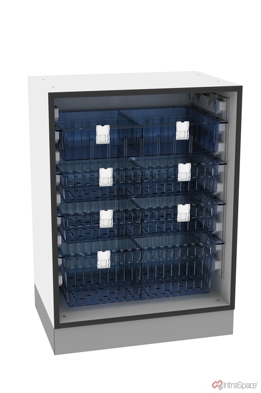 Under Bench IMUB-4-600-4-1 Image of Cabinet UnderBench IntraSpace IntraMed Baskets 4Small 1Clear