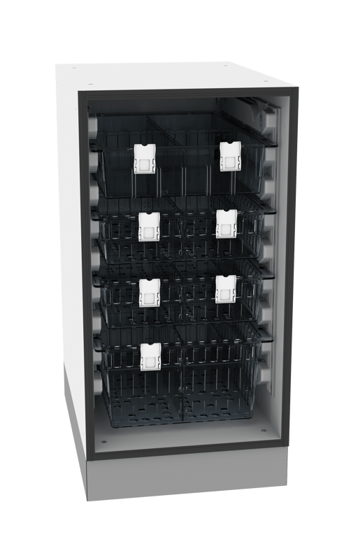 Under Bench Narrow Image of Cabinet UnderBench IntraSpace IntraMed Baskets 4Small 1Clear