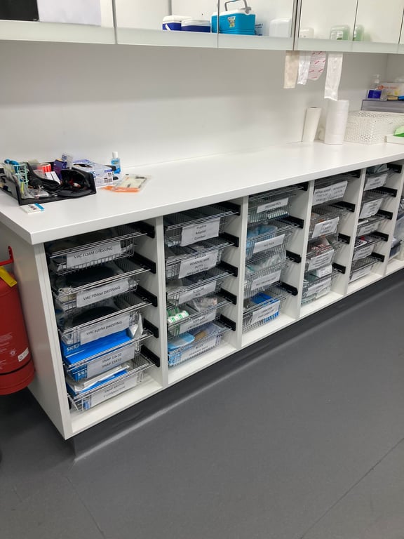 Underbench Cabinet Wire Baskets Image of Cabinet UnderBench IntraSpace Clinical IntraMed Baskets Wire 3Large