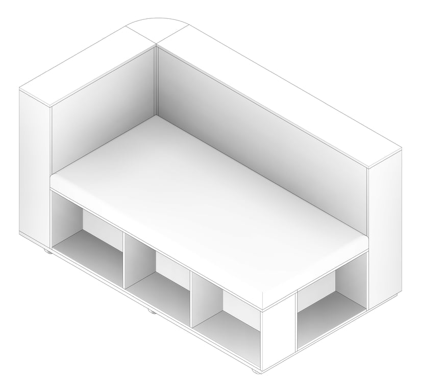 3D Documentation Image of Seat Library IntraSpace ReadersCubbyUnit