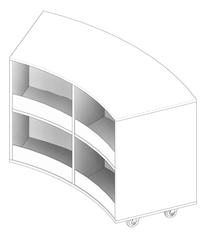 3D Documentation Image of Shelving Library IntraSpace Wave 2Tier