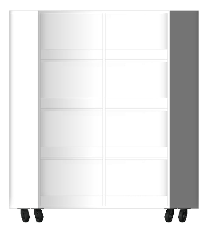 Front Image of Shelving Library IntraSpace Wave 4Tier