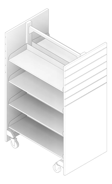 3D Documentation Image of Shelving Library Intraspace Metal Mobile