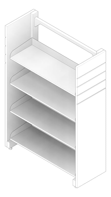 3D Documentation Image of Shelving Library Intraspace Metal SingleSided