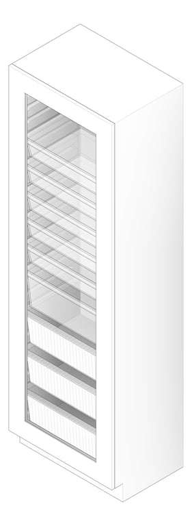 3D Documentation Image of Cabinet Freestanding IntraSpace IntraMed Baskets 1Large 5Small 3Wire
