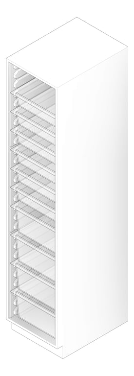 3D Documentation Image of Cabinet Freestanding IntraSpace IntraMed Baskets 4Large 6Small