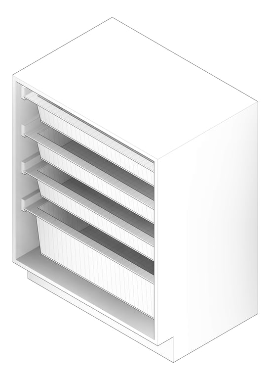 3D Documentation Image of Cabinet UnderBench IntraSpace Clinical IntraMed Baskets Wire 1Large 3Small