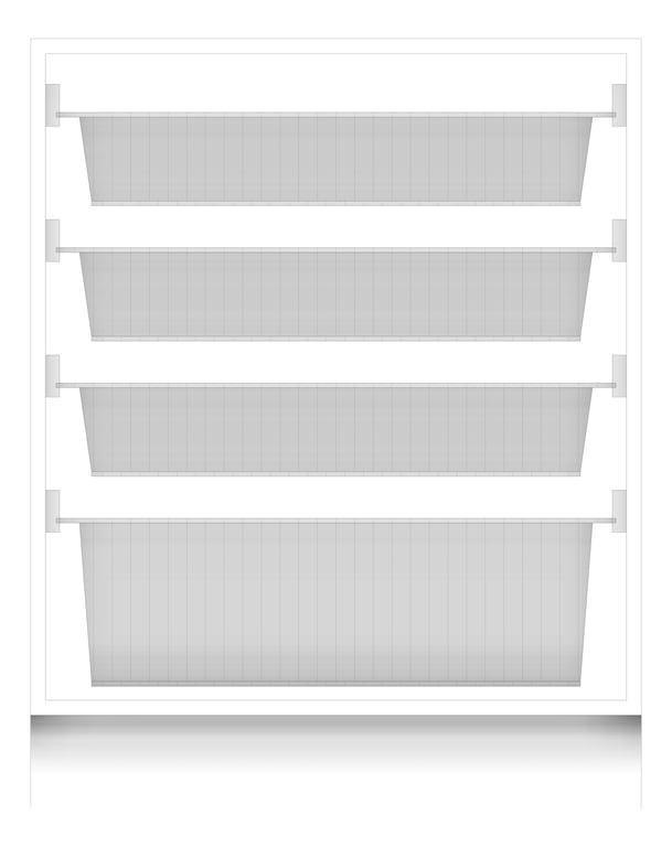 Front Image of Cabinet UnderBench IntraSpace Clinical IntraMed Baskets Wire 1Large 3Small