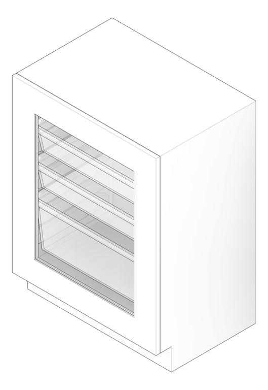 3D Documentation Image of Cabinet UnderBench IntraSpace IntraMed Baskets 1Large 2Small 1Clear