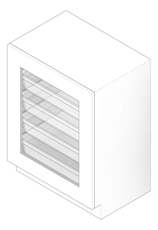 3D Documentation Image of Cabinet UnderBench IntraSpace IntraMed Baskets 4Small 1Clear