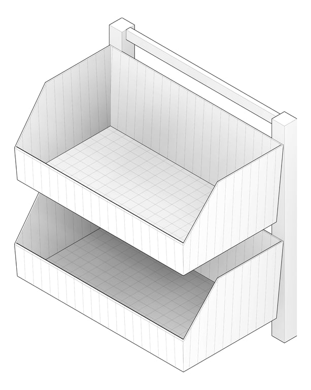 3D Documentation Image of HookPost IntraSpace StainlessSteel 450H Basket