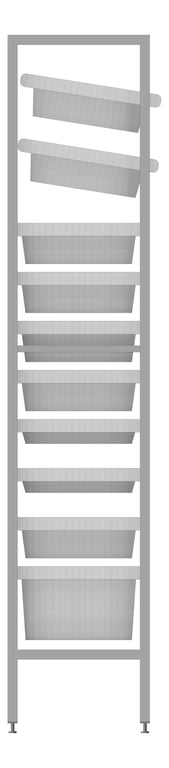 Left Image of ShelvingArray ModularRack IntraSpace IntraMed Baskets 1Large 7Small 2Clear EpoxyFrame