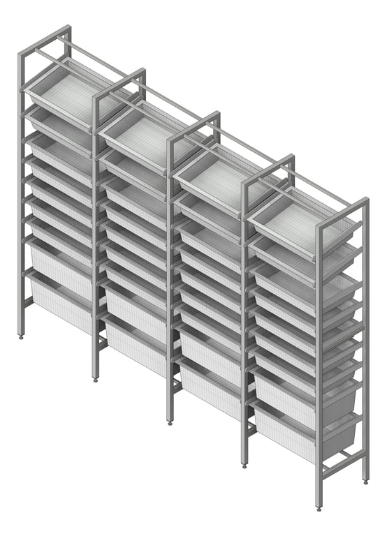 Navigate to ShelvingArray ModularRack IntraSpace IntraMed Baskets 2Large 7Small EpoxyFrame