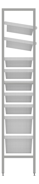 Left Image of ShelvingArray ModularRack IntraSpace IntraMed Baskets 2Large 7Small EpoxyFrame
