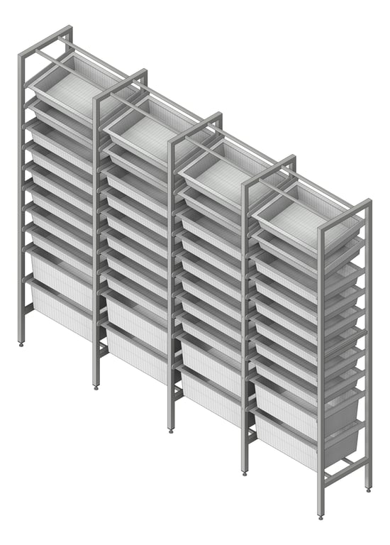 Navigate to ShelvingArray ModularRack IntraSpace IntraMed Baskets 2Large 8Small EpoxyFrame
