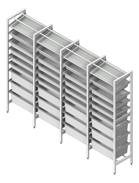 Navigate to ShelvingArray ModularRack IntraSpace IntraMed Baskets 3Large 5Small 1Clear