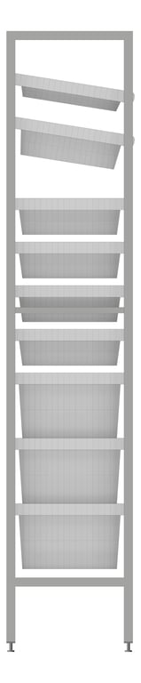 Left Image of ShelvingArray ModularRack IntraSpace IntraMed Baskets 3Large 5Small 1Clear EpoxyFrame