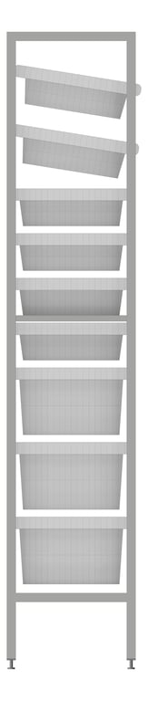 Left Image of ShelvingArray ModularRack IntraSpace IntraMed Baskets 3Large 6Small EpoxyFrame