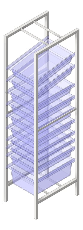 Navigate to Shelving ModularRack IntraSpace IntraMed Baskets 1Large 7Small 2Clear