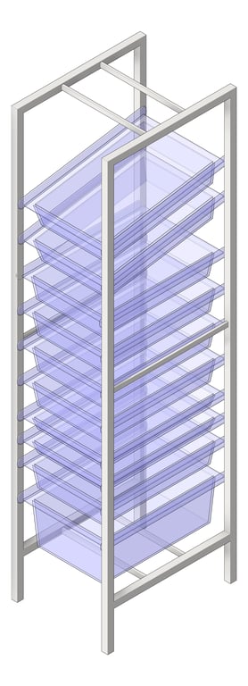 Image of Shelving ModularRack IntraSpace IntraMed Baskets 1Large 7Small 2Clear