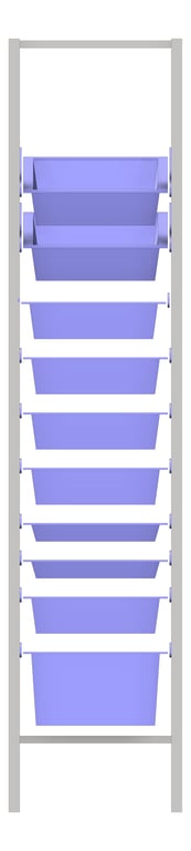 Front Image of Shelving ModularRack IntraSpace IntraMed Baskets 1Large 7Small 2Clear