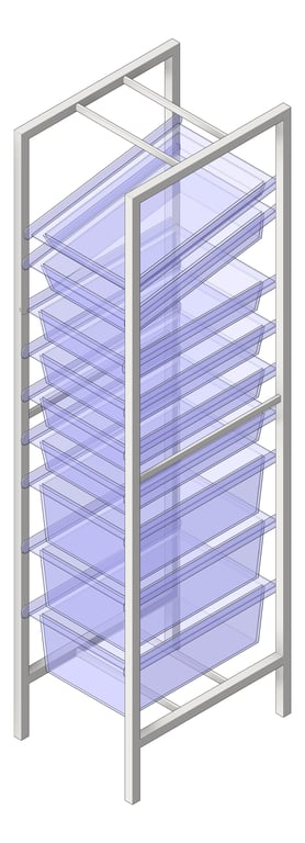 Navigate to Shelving ModularRack IntraSpace IntraMed Baskets 3Large 5Small 1Clear