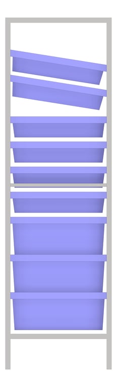 Left Image of Shelving ModularRack IntraSpace IntraMed Baskets 3Large 6Small