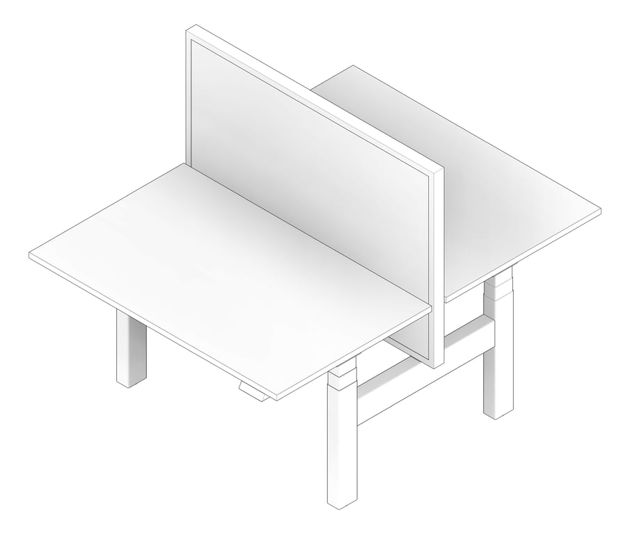 3D Documentation Image of Desk Adjustable IntraSpace 3Column Double