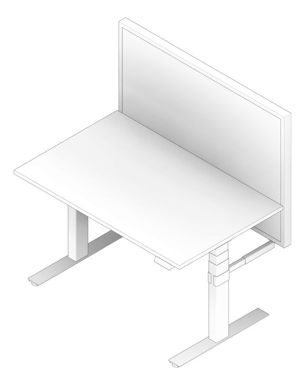 3D Documentation Image of Desk Adjustable IntraSpace 3Column Single