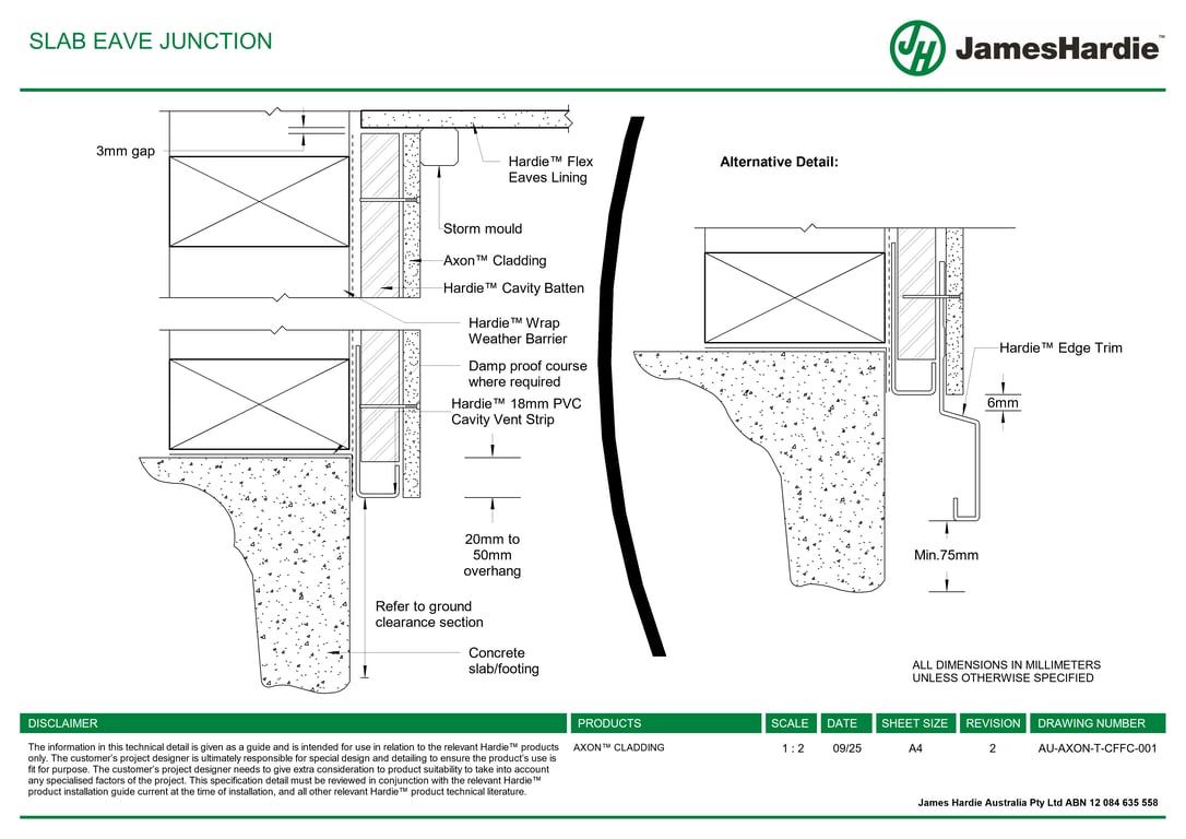 Image of AU-AXON-T-CFFC-001 - SLAB EAVE JUNCTION