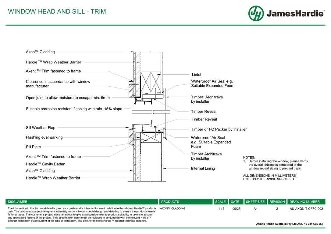 Image of AU-AXON-T-CFFC-002 - WINDOW HEAD AND SILL - TRIM