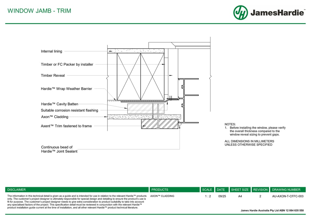 Image of AU-AXON-T-CFFC-003 - WINDOW JAMB - TRIM