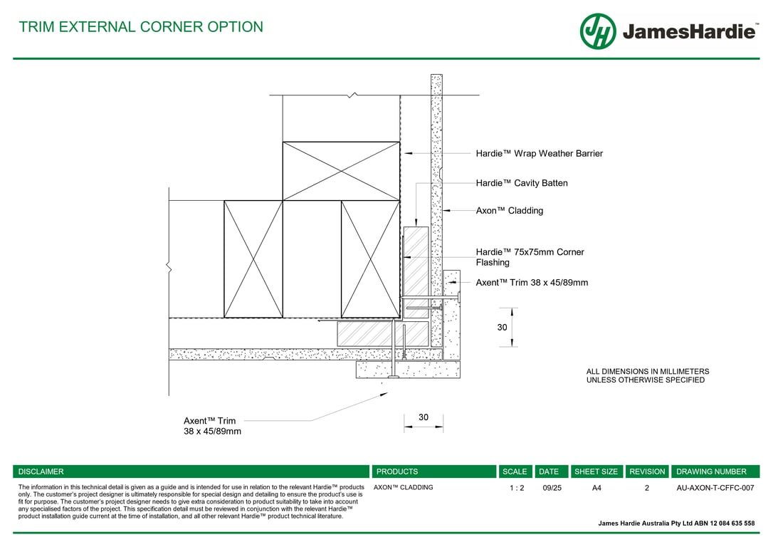 Image of AU-AXON-T-CFFC-007 - TRIM EXTERNAL CORNER OPTION