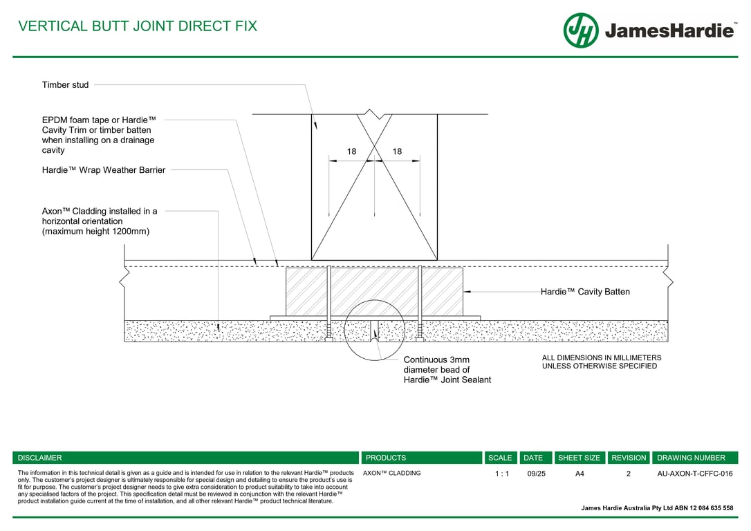 Image of AU-AXON-T-CFFC-016 - VERTICAL BUTT JOINT DIRECT FIX