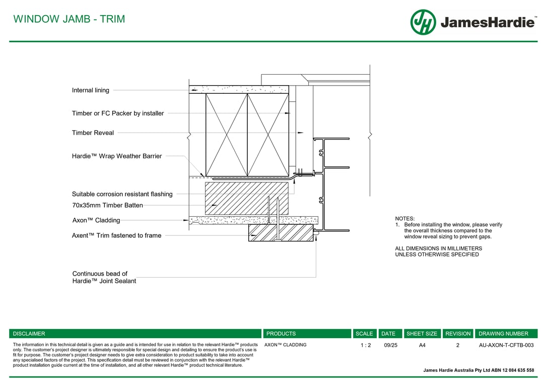 Image of AU-AXON-T-CFTB-003 - WINDOW JAMB - TRIM