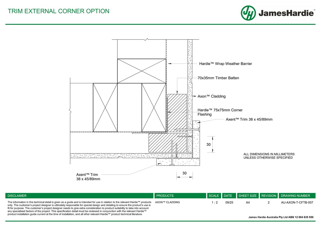 Image of AU-AXON-T-CFTB-007 - TRIM EXTERNAL CORNER OPTION