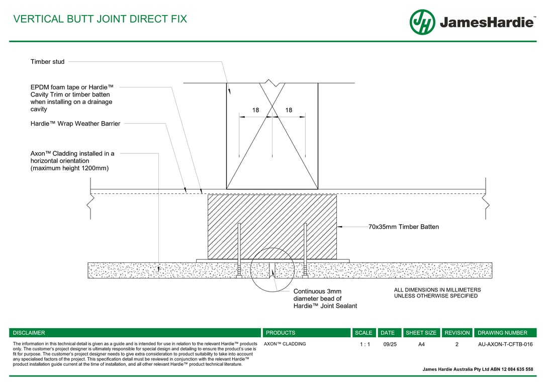 Image of AU-AXON-T-CFTB-016 - VERTICAL BUTT JOINT DIRECT FIX