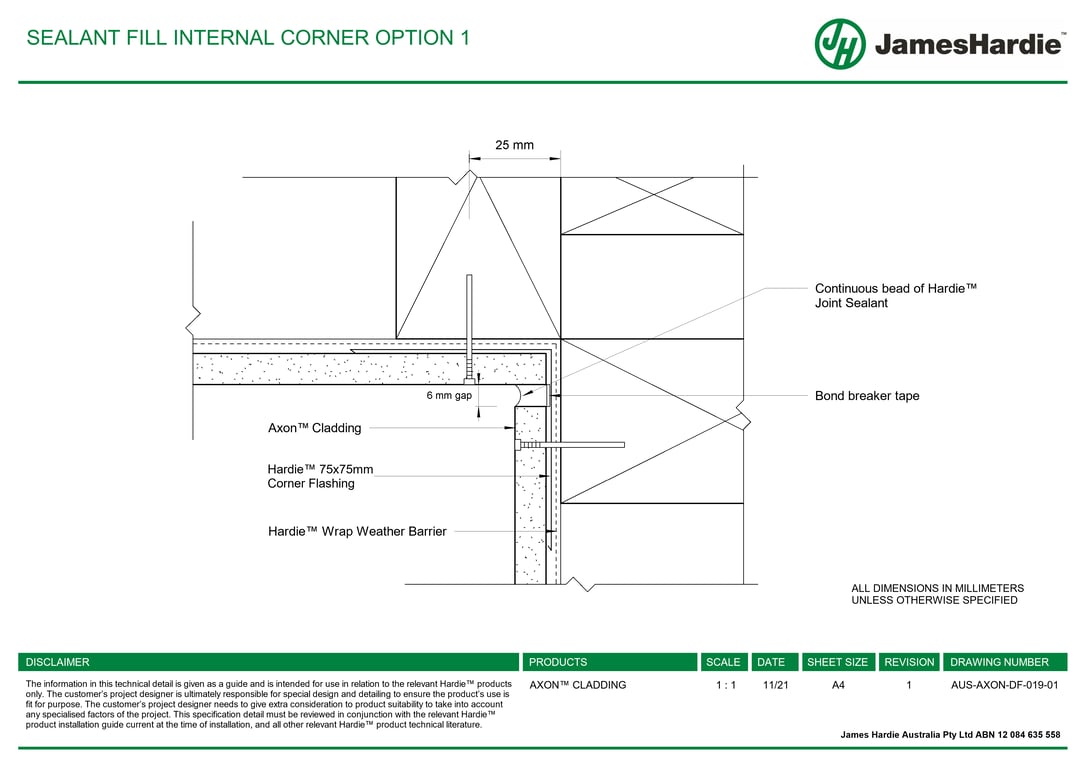 Navigate to AUS-AXON-DF-019-01 - SEALANT FILL INTERNAL CORNER OPTION 1