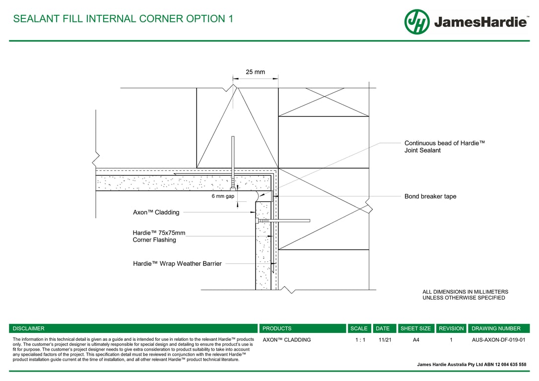  Image of AUS-AXON-DF-019-01 - SEALANT FILL INTERNAL CORNER OPTION 1