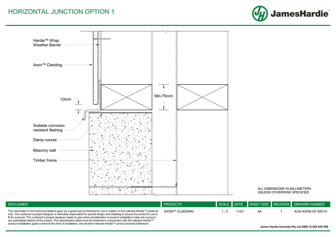 AUS-AXON-DF-025-01 - HORIZONTAL JUNCTION OPTION 1