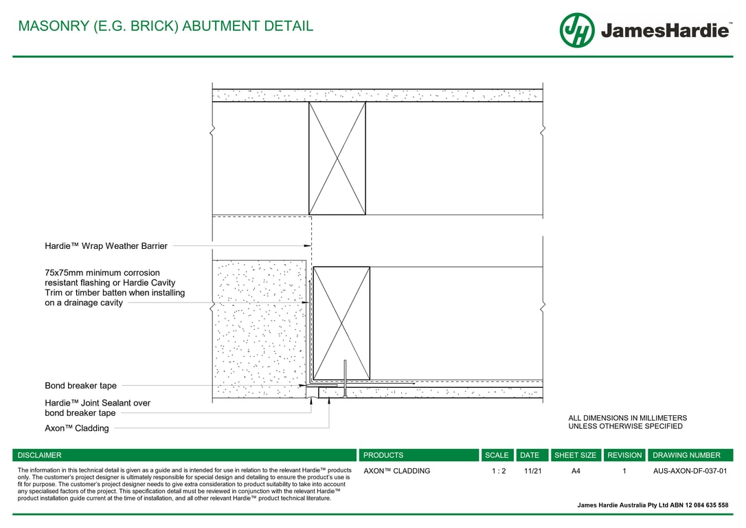 Navigate to AUS-AXON-DF-037-01 - MASONRY (E-G- BRICK) ABUTMENT DETAIL