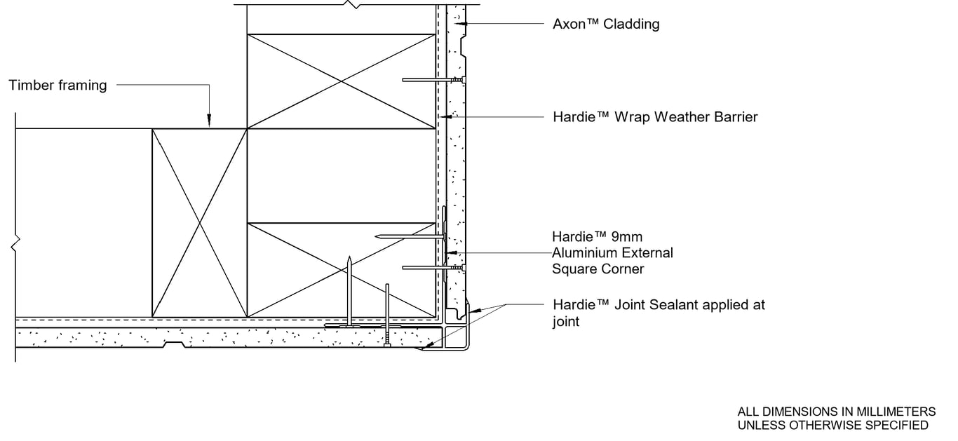  Image of AXON DF Aluminium External Square Corner